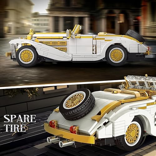 Miniatura 5 de Mould King 10003 Classic Car Model Kit, MOC Vintage Car Building Blocks Set, Gift for Kids Age 8+/Adults Collections Enthusiasts (868+ Pieces,