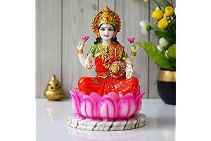 Diya Elegance Hub Lakshmi Mata Marble Dust Statue for Home Temple