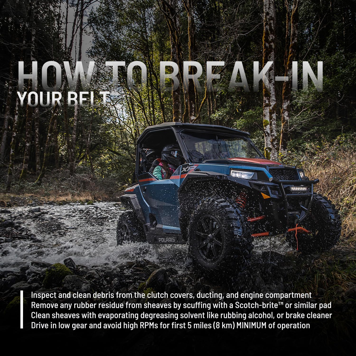 Polaris Drive Belt Heavy Duty for GENERAL 1000, RANGER 900 CREW XP, RANGER 570, RZR 1000 XP Models and More, CVT Belt for Heavy Loads, Runs Cooler, Withstands High Temps & Extreme Conditions - 3212326