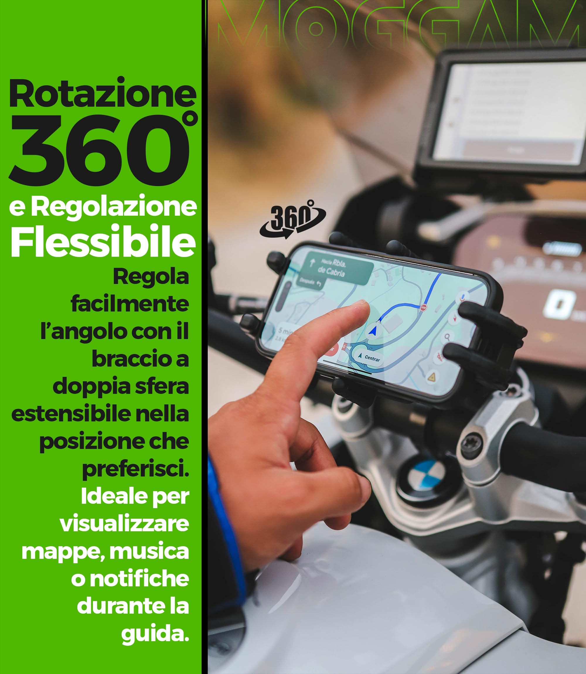 Porta Cellulare Moto Antivibrazione Antifurto Trail Ultra Resistente per Manubrio Compatibile Smartphone Ruggerizzati 5.4 a 7.2 Pollici Supporto Telefono Moto Adventure Enduro Touring Offroad