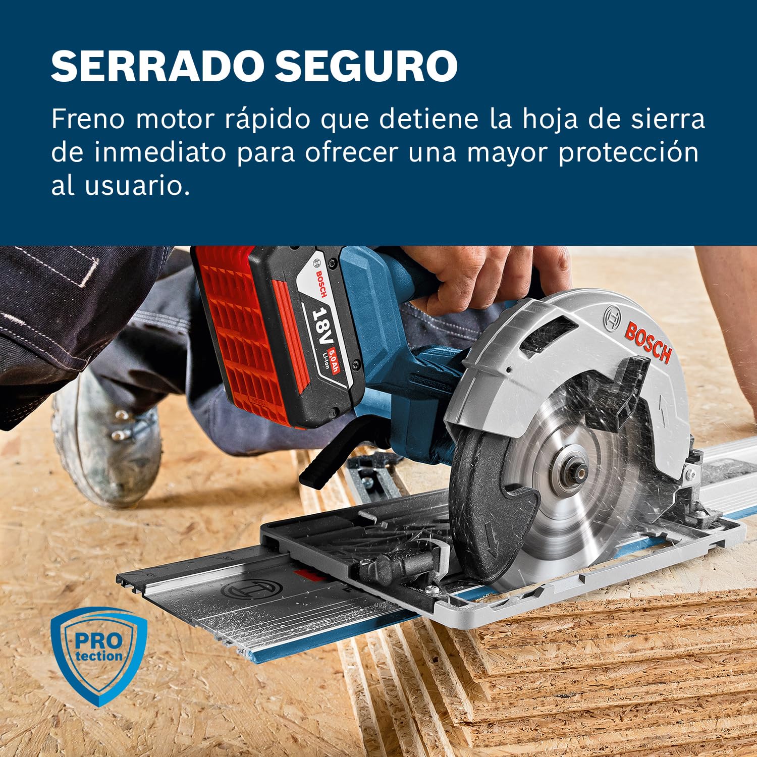 Bosch Professional 18V System sierra circular a batería GKS 18V-57 G (Ø del disco de sierra: 165 mm, profundidad de corte: 57 mm, incl. L-BOXX, sin batería/cargador)