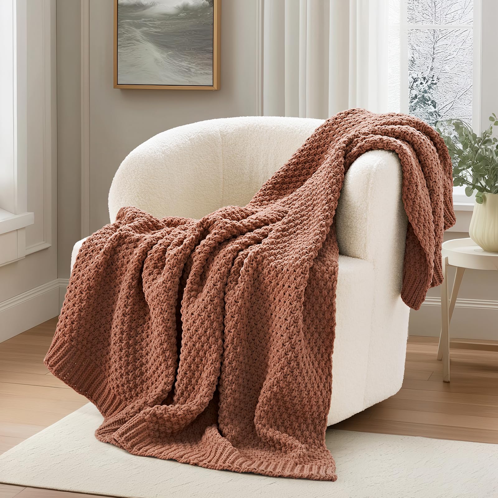 EVERGRACEHOME Chenille Throw
