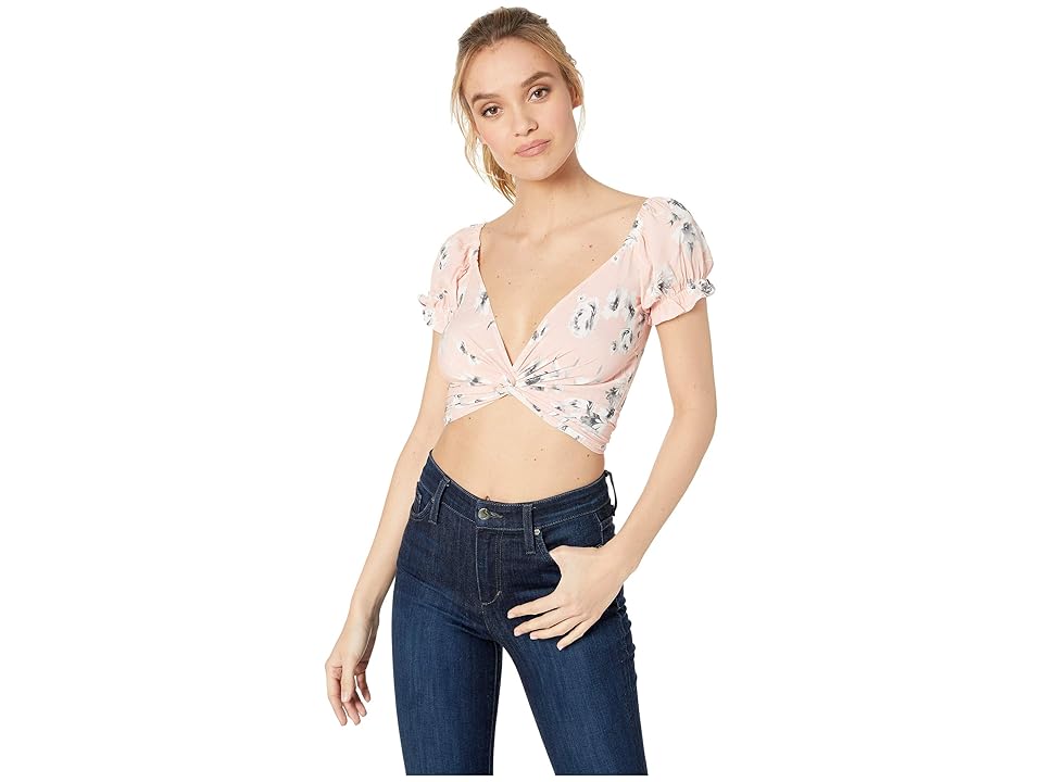 

Flynn Skye Annabelle Wrap Top (Evening Bouquet) Women's Clothing, Beige