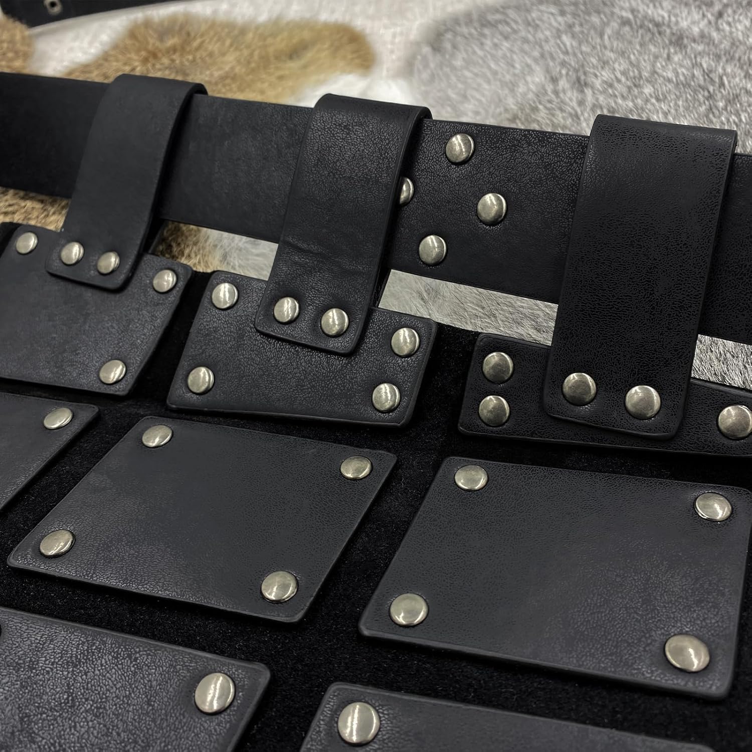 HiiFeuer Medieval Faux Leather Thigh Armor, Retro Double Sides Waist Armor with Belt, Mercenary&Knights Skirt Armor for LARP - Image 3