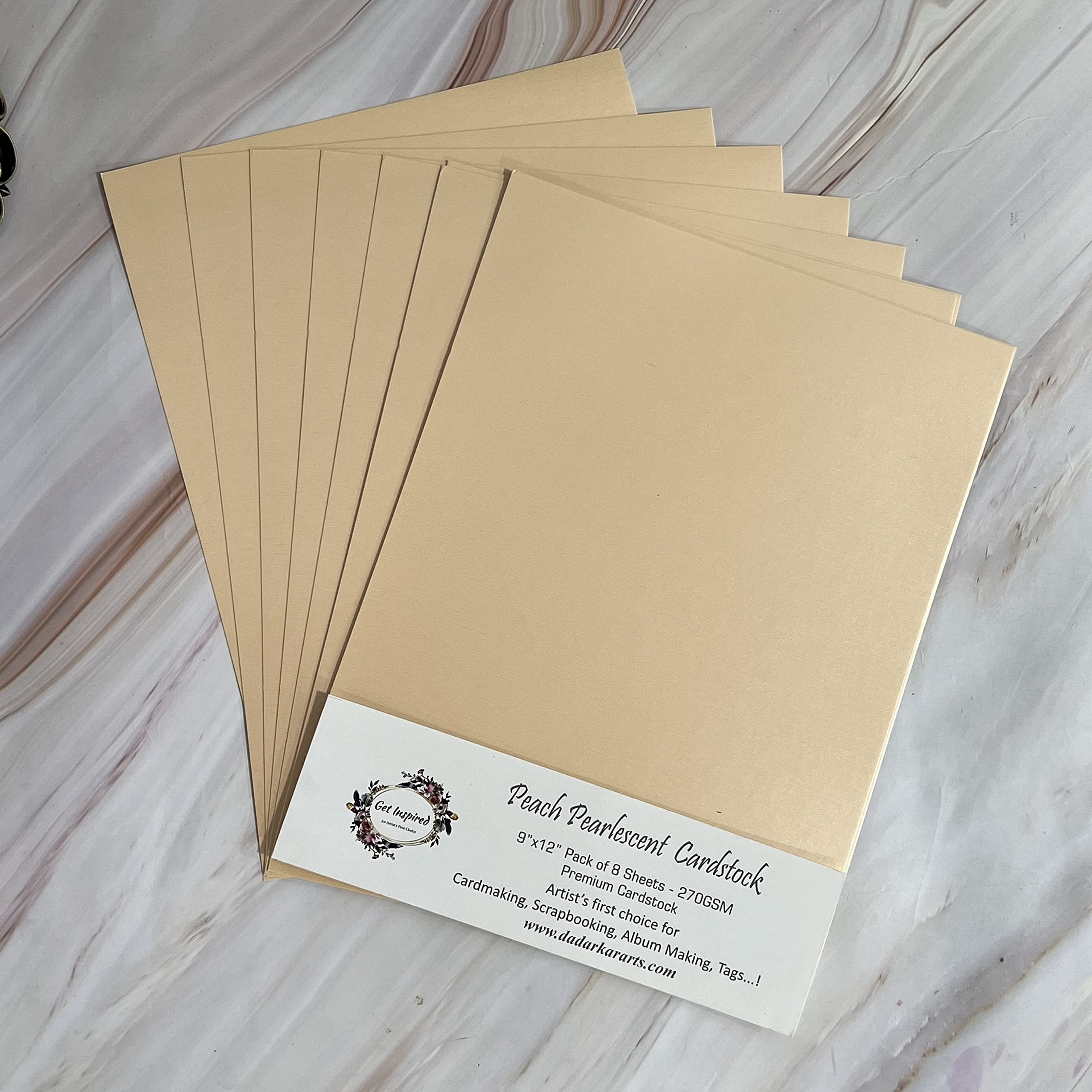 Peach Pearlescent Cardstock 9"x12" 10/Pkg by Get Inspired