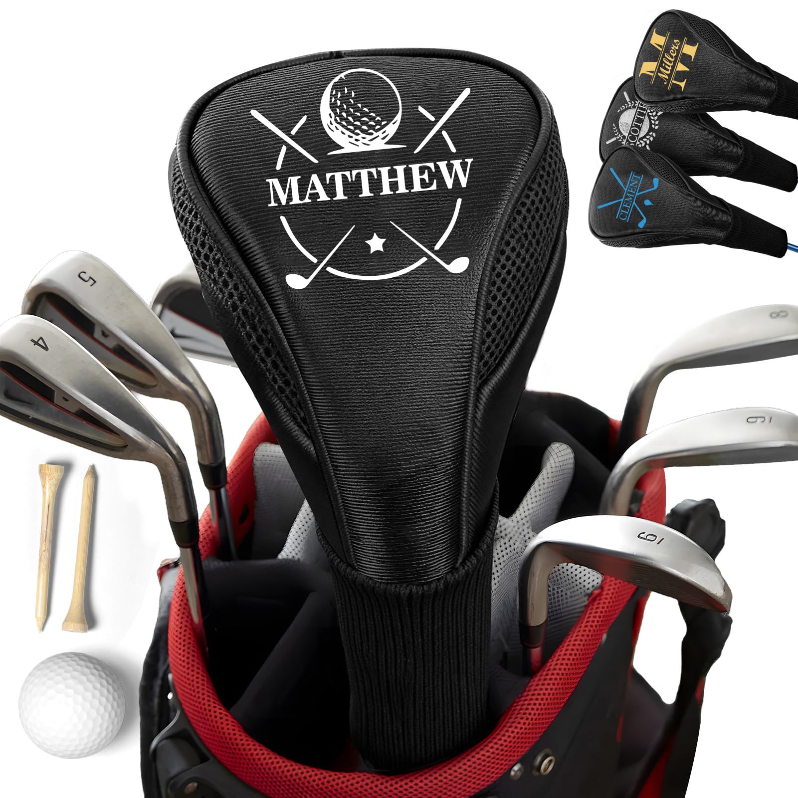 Housse de Club de Golf personnalisée UIDMEN, Couvre-Club de Driver, Impression personnalisée avec nom ou Logo, Accessoires de Golf pour Hommes, Cadeaux pour Les passionnés de Golf, Les golfeurs