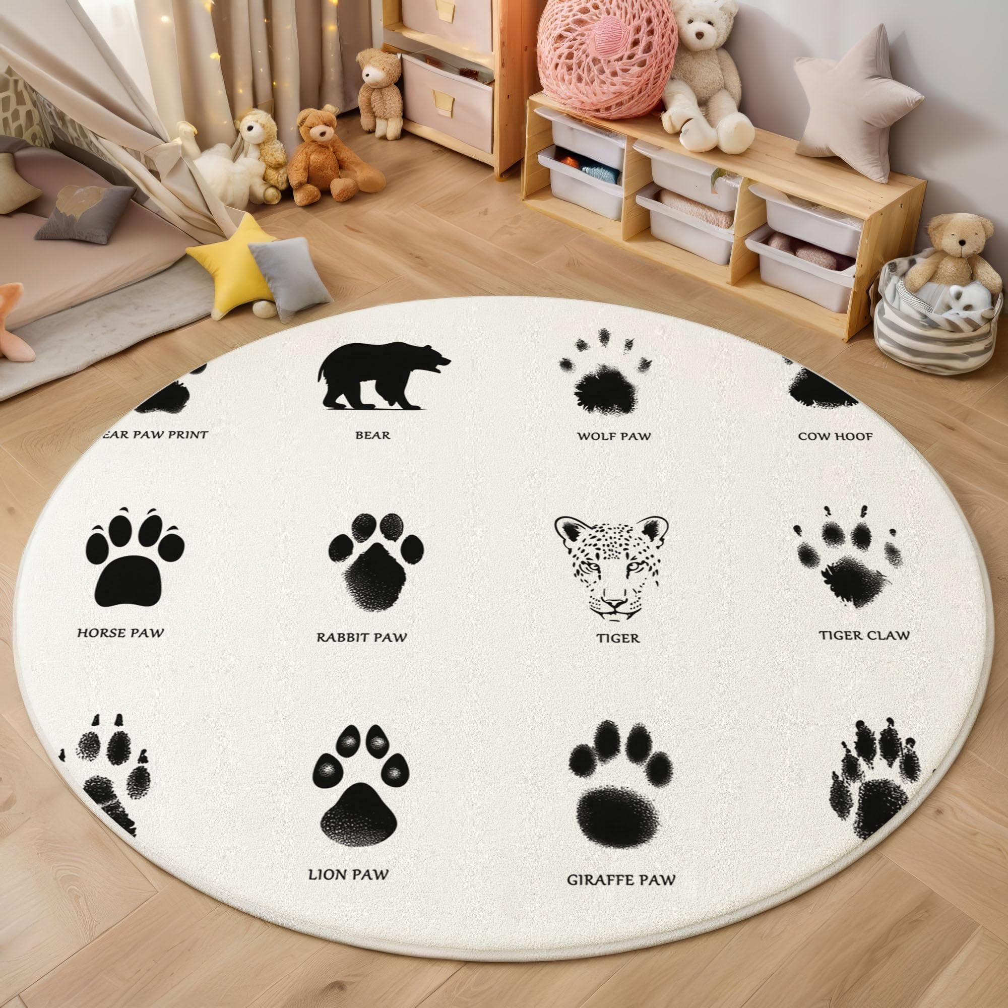 Tapis rond léopard 160cm pour réchauffer le salon ou la chambre