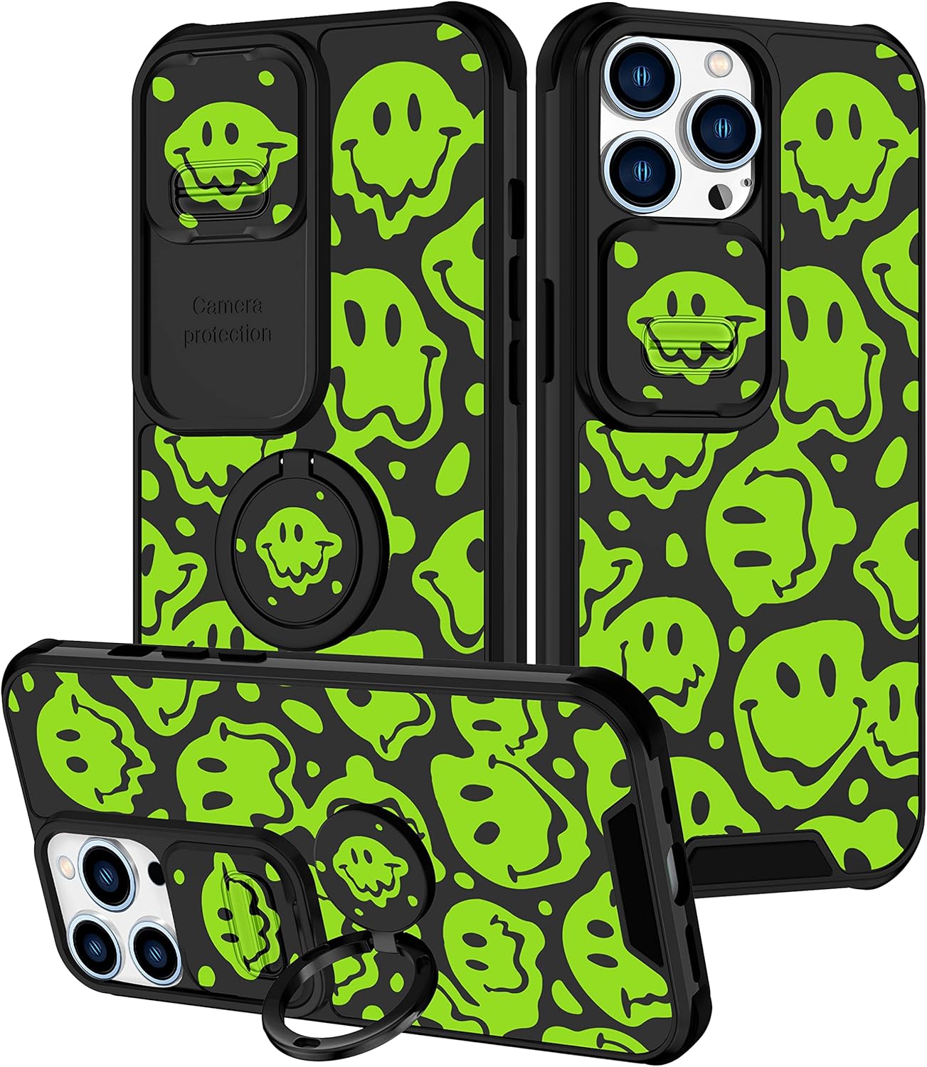 Goocrux (2in1 for iPhone 13 Pro Case Face Cute Women Girls