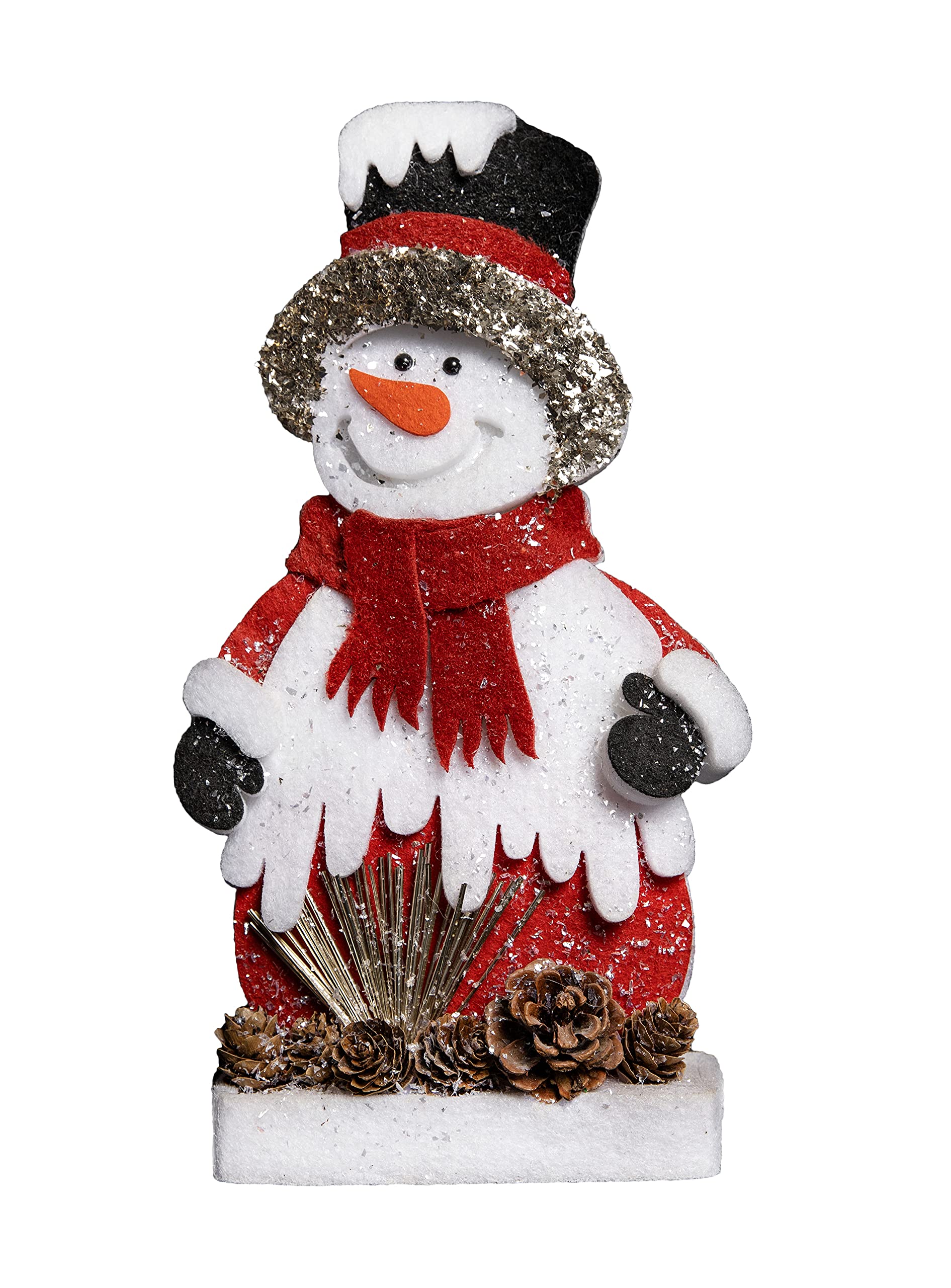 SHATCHI Figura de muñeco de Nieve Rojo y Gris de Navidad, para Ventanas, Puertas, Vacaciones, casa, Navidad, decoración de escaparate, 52 cm, 42 cm, 32 cm