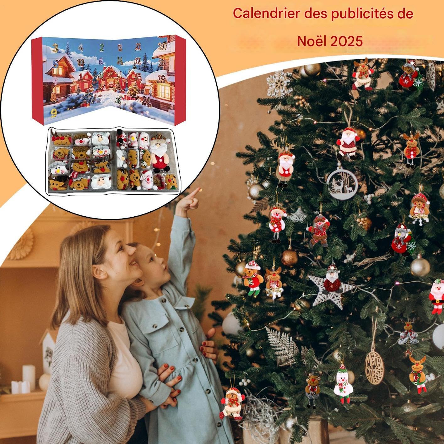 Calendrier De L'Avent Compte À Rebours En Peluche D'Arbre De Noël 2025