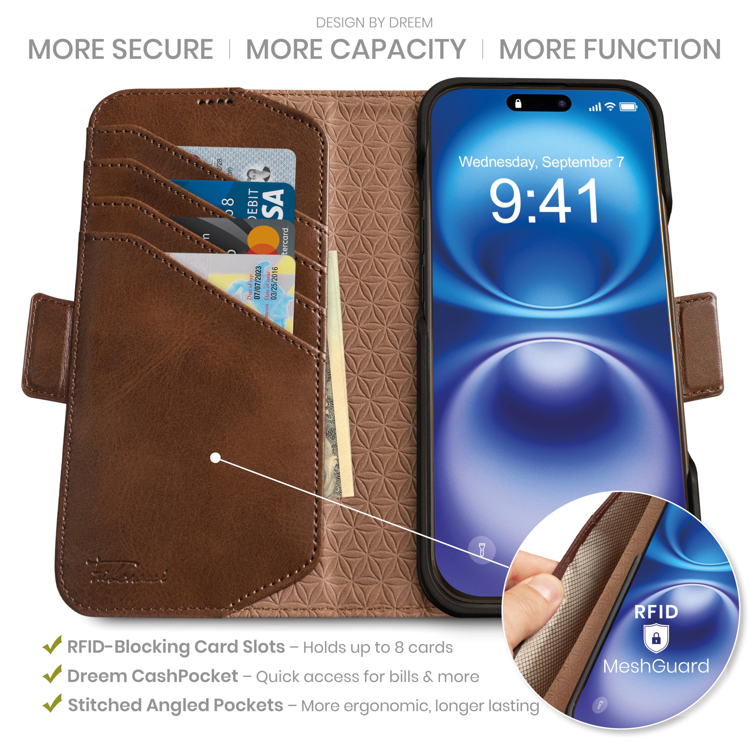 Amazon.co.jp: Dreem フィボナッチ（Fibonacci）2イン1 財布型ケース