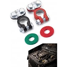 2 PCS Power Terminal Connectors, 12V Bus Bar Terminal Block, Color Coded Positive Negative Battery Posts with Washers, Universal for Most Cars, RVs, Boats Red+Green+Black