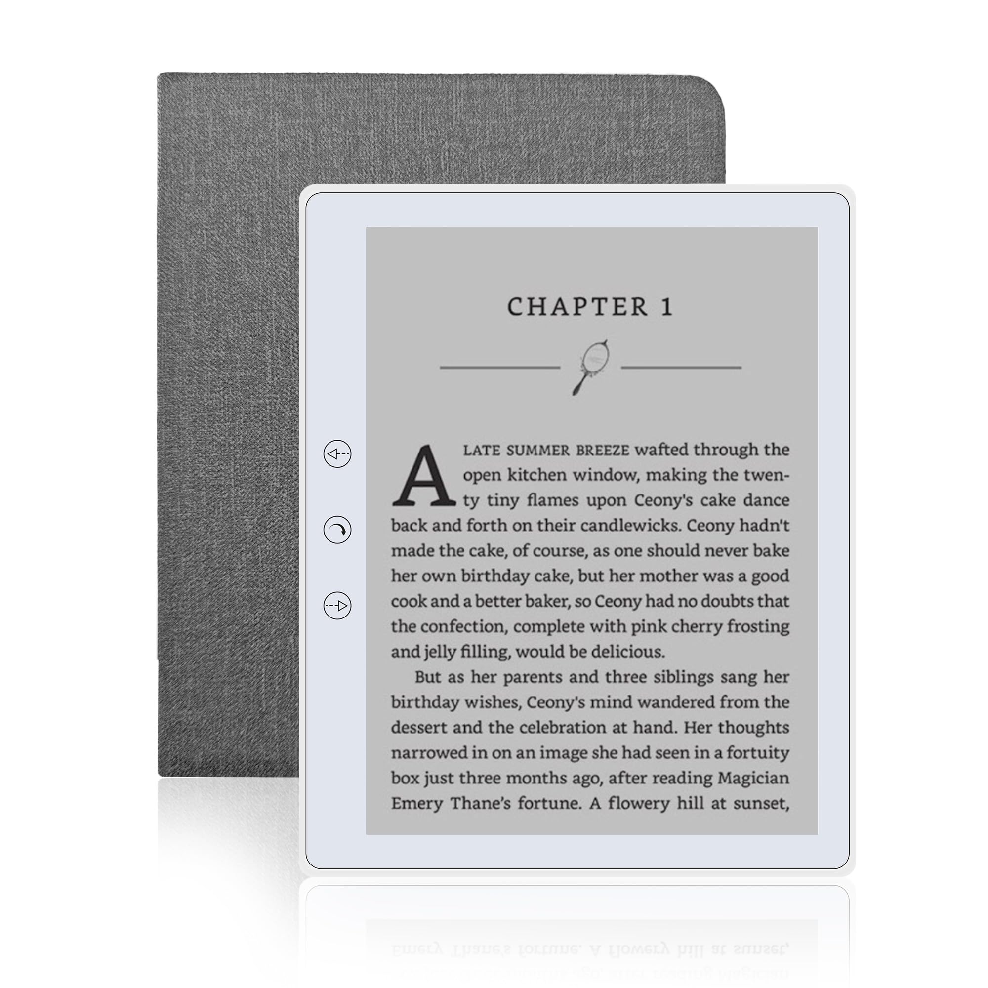 Veidoo 5.8 inch Ebook Reader, HD Touch Screen Carta E-Ink Technology, 32GB ROM(TF Card Expansion to 64G), WiFi, Long Endurance, Android E-Reader with Cover(White)