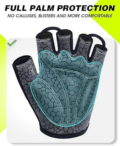 Miniatura 2 de Tanluhu Guantes de Ciclismo - Guantes de Bicicleta de Montaña de Medio Dedo para Carretera, Transpirables, Absorben Impactos, para Hombres y Mujeres