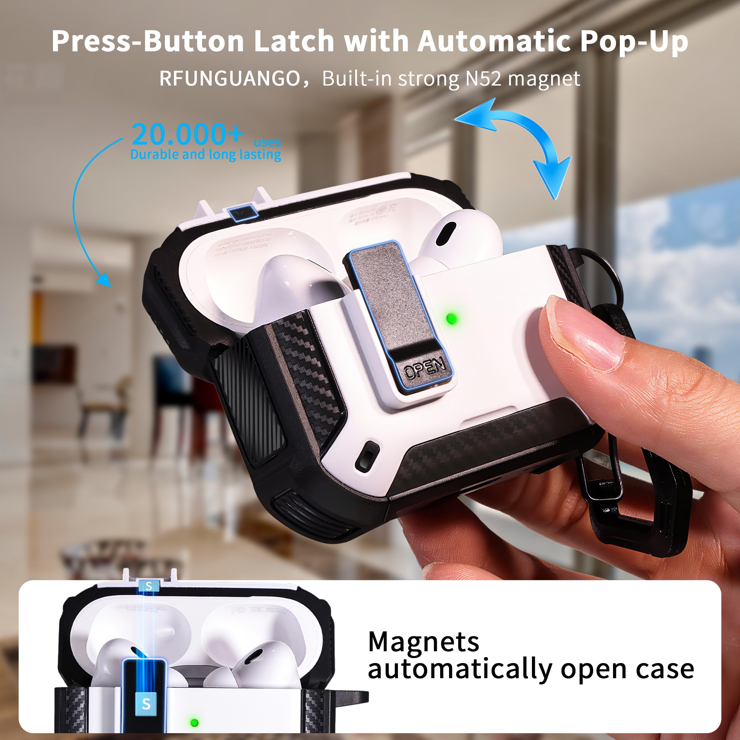 Amazon | RFUNGUANGO AirPods Pro 第2/第1世代対応 MagSafe対応 TPU