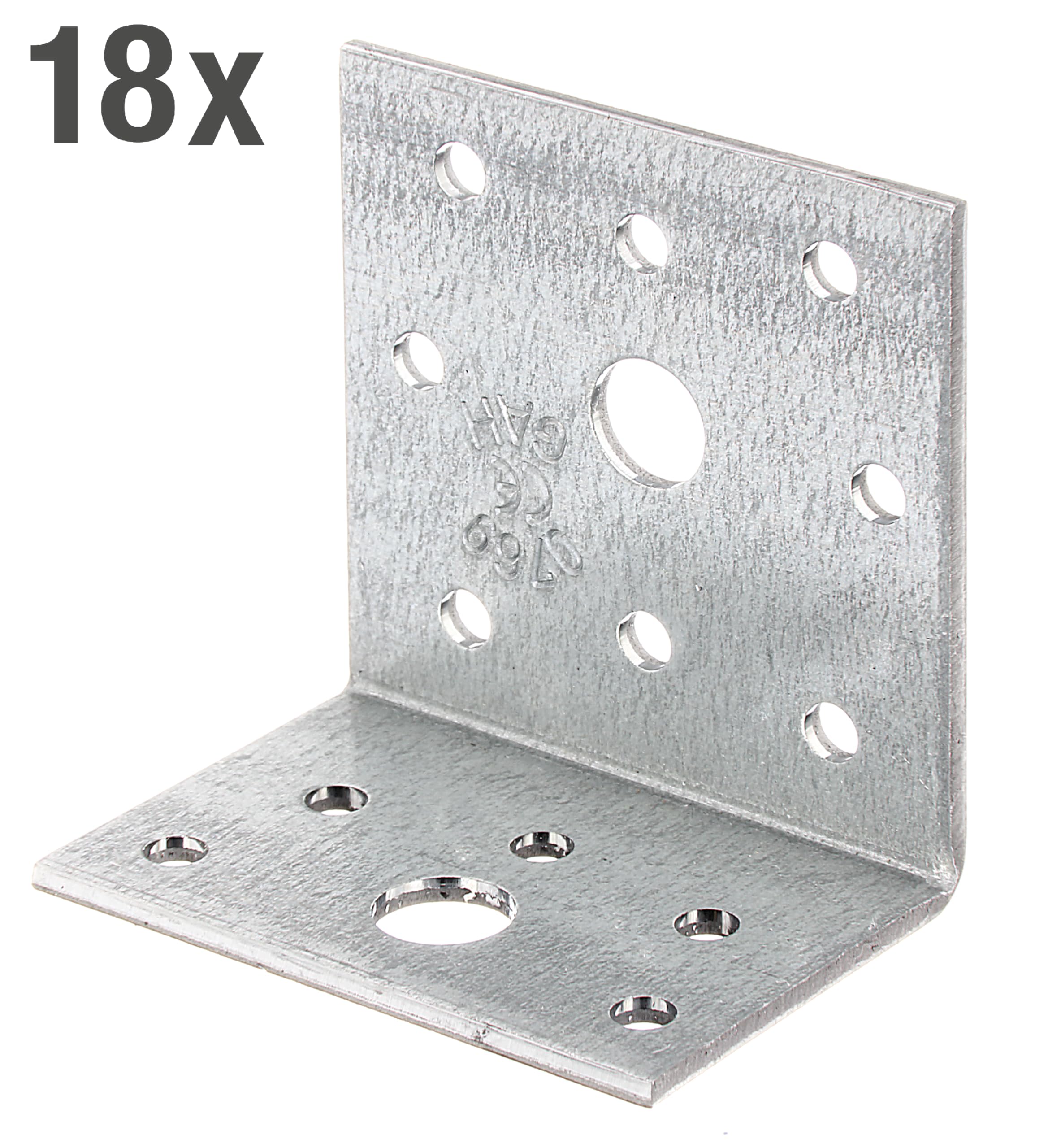 Alberts 329921 Équerre d'assemblage | galvanisée Sendzimir | 40 x 60 x 60 mm | Set de 18