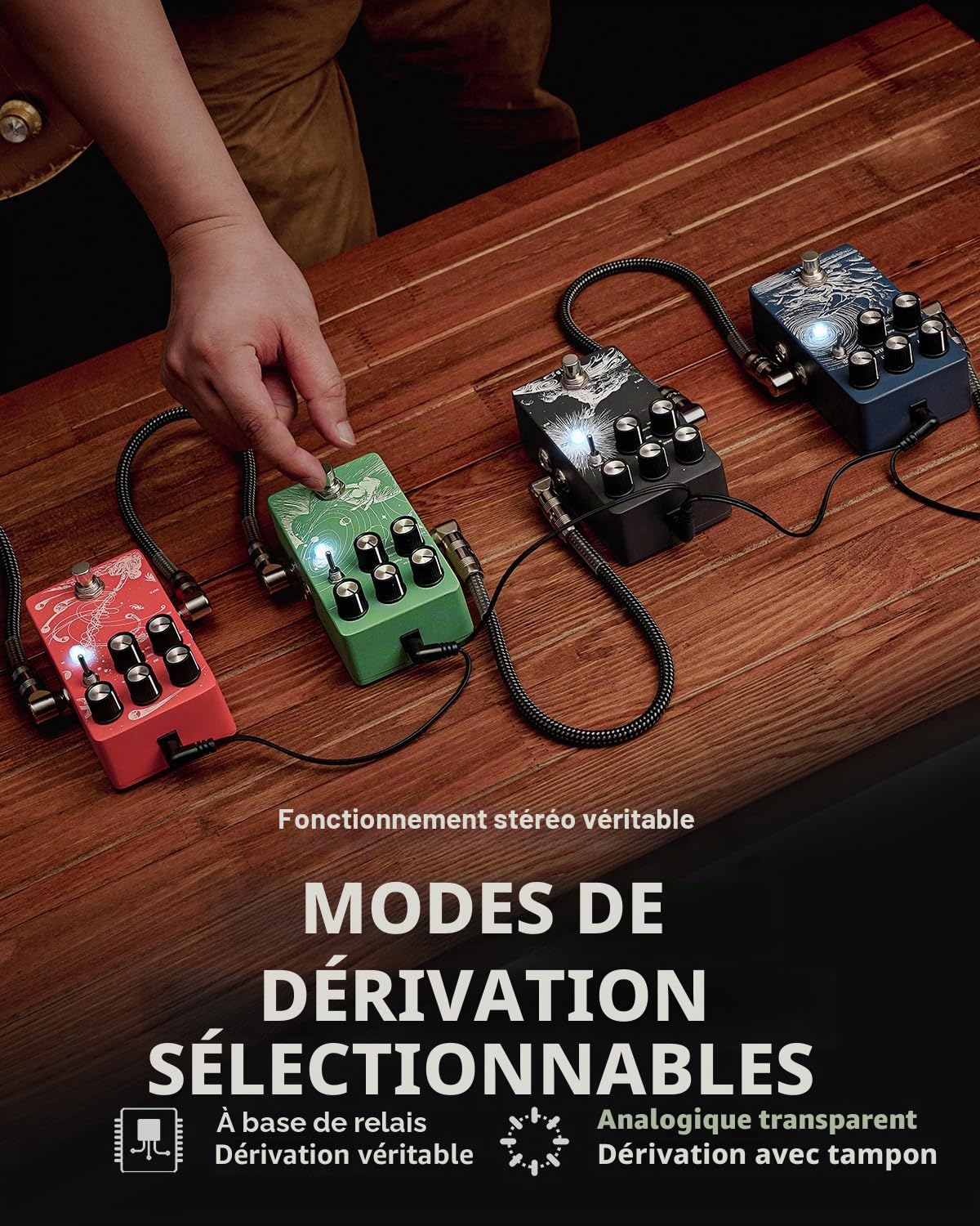 Pédale de Pitch Shifter ORBITAL pour Guitare Électrique, Pédale d'Octave avec 9 Types de Transposition, Harmonique, Circuit Analogique Dry Through, Fonctionnement Momentané, True Bypass, Stéréo Vérita