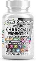 Vista 1 de Clean Nutra - Píldoras de carbón activado + enzimas digestivas probióticas Shilajit para la salud digestiva cápsulas con menta hinojo regaliz