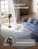 Dreo 20 dB Silent Standing Fan for Bedroom, 42" Pedestal Fans with Remote, 90° Oscillating, 90° Manual Vertical Cooling Fan, 8 Speeds, Adjustable Height, 8H Timer, Child Lock, LED Display[Upgraded] - 5