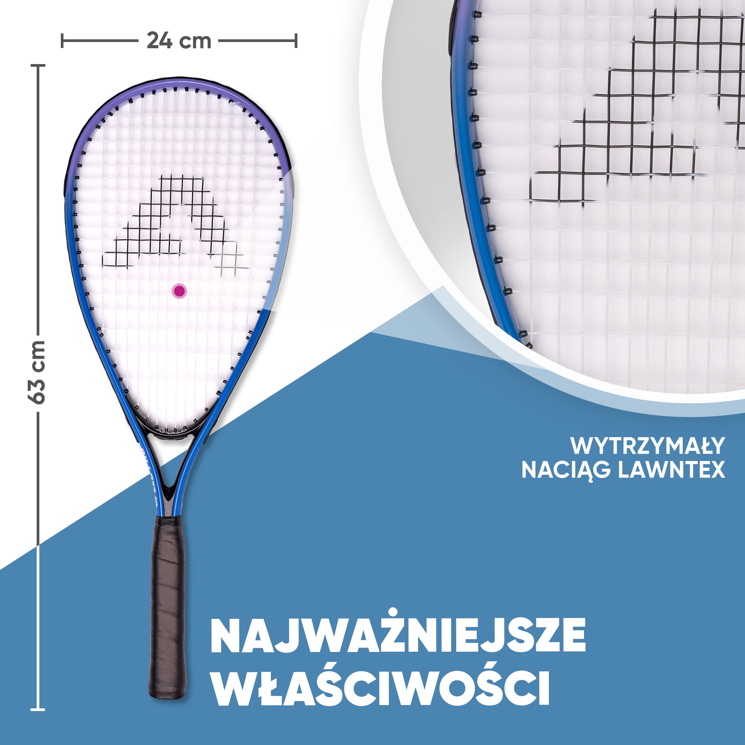 Apollo Rakieta do Badmintona | Zestaw Sportowy w Różnych Kolorach | Rakieta do Squasha i Innych Gier Rakietowych | Komplet z Pokrowcem | Dla Dzieci i Dorosłych | Kompletny zestaw lotki: 2 rakiety, piłki i torba, Speedbadminton do użytku na zewnątrz, do sq