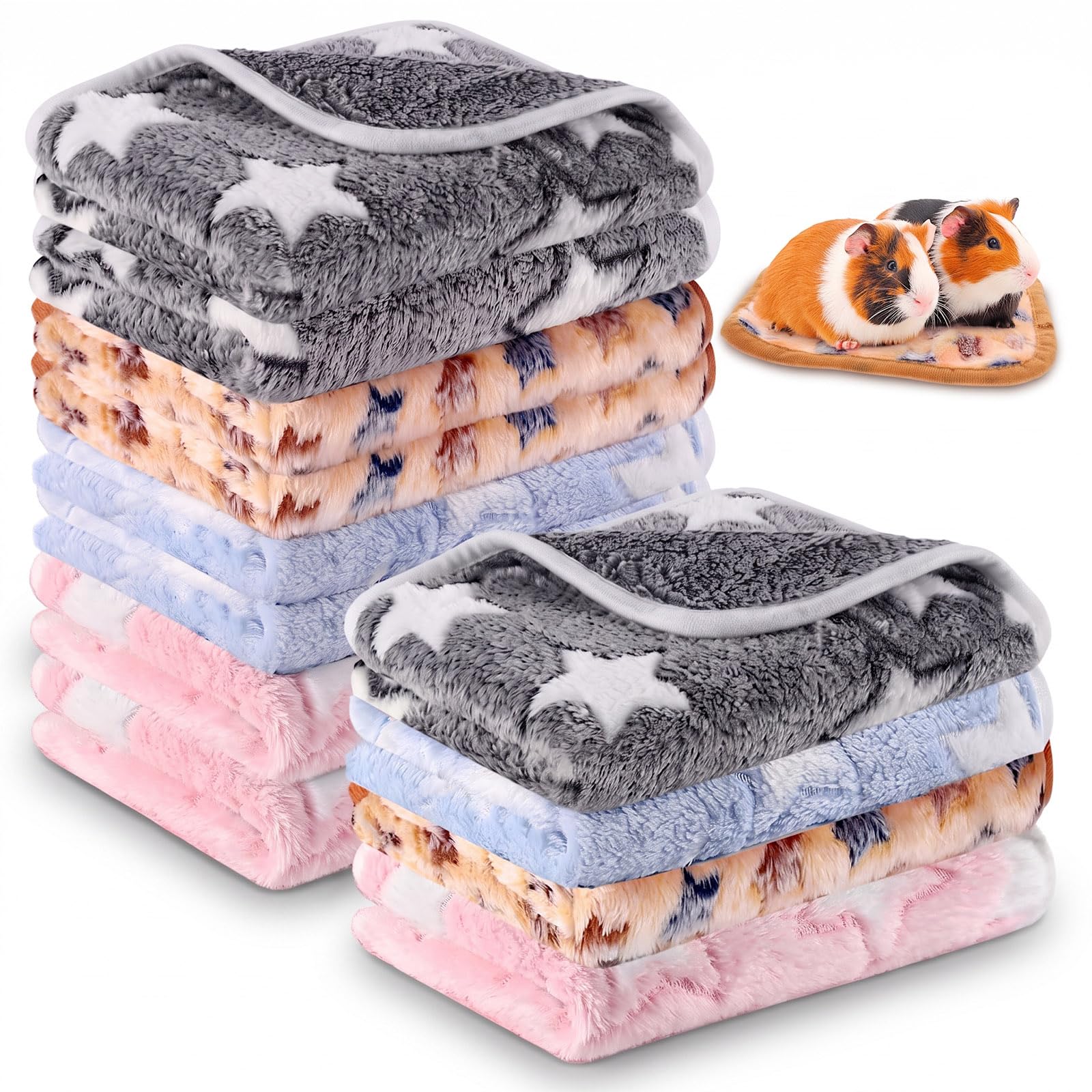 Mnuwoee 12 Pcs Guinea Pig Bedding 9.8 X 9.8 In Small Guinea Pig Cage Liner