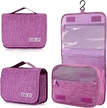 AiQInu Trousse de Toilette, Pliable Grande Trousse de Toilette Voyage pour Hommes et Femmes,Multifonction Imperméable Sac Cosmétique Organisateur de Voyage avec Crochets