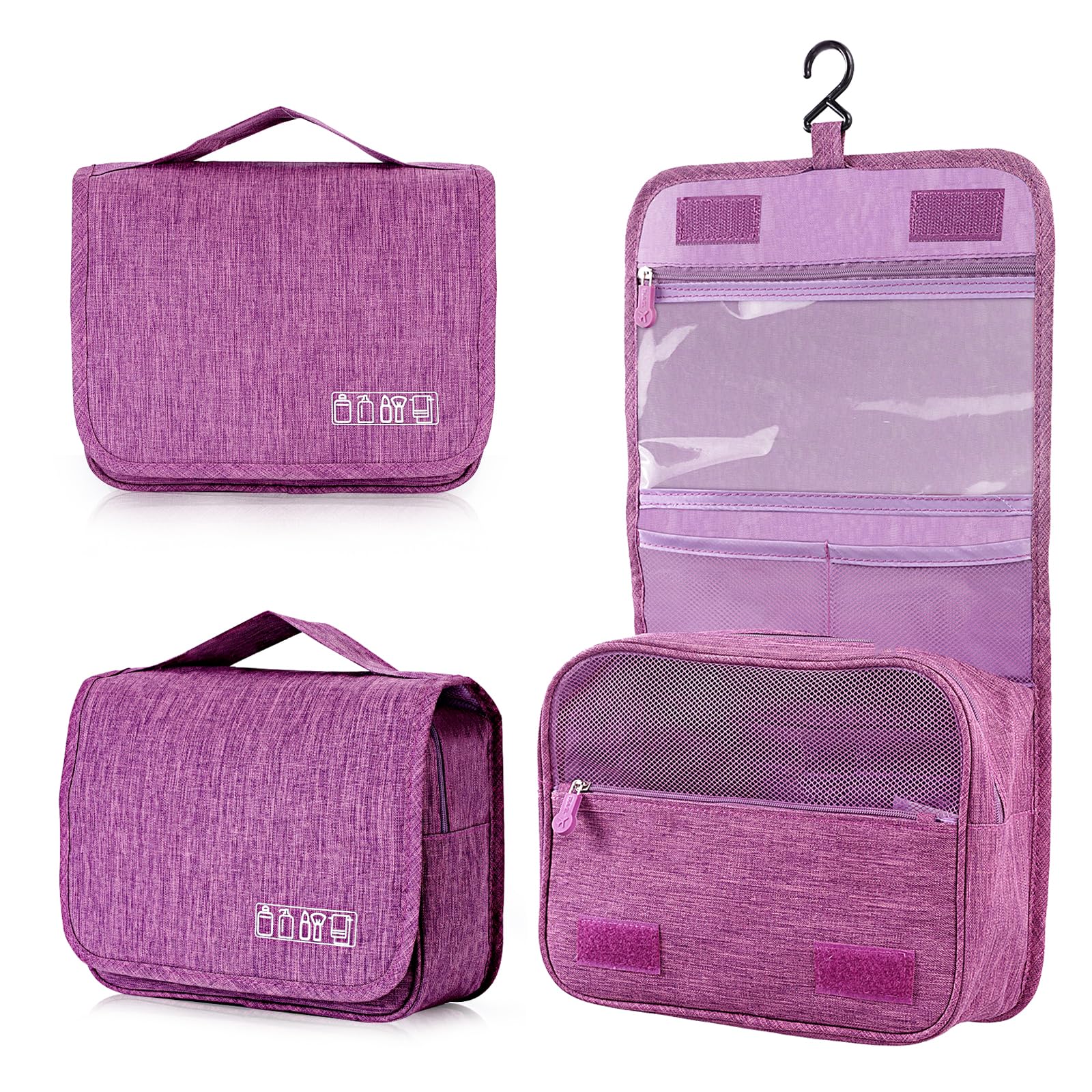 AiQInu Beauty Case da Viaggio, Borsa da toilette da viaggio per Donna Uomo,impermeabile Beauty Case con Gancio per Appendere per Organizzare Oggetti Personali Accessori
