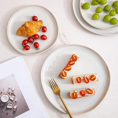 Miniatura 3 de AmorArc Juego de vajilla de cerámica, juego de platos y cuencos de esmalte reactivo hecho a mano, altamente resistente a las astillas y grietas,