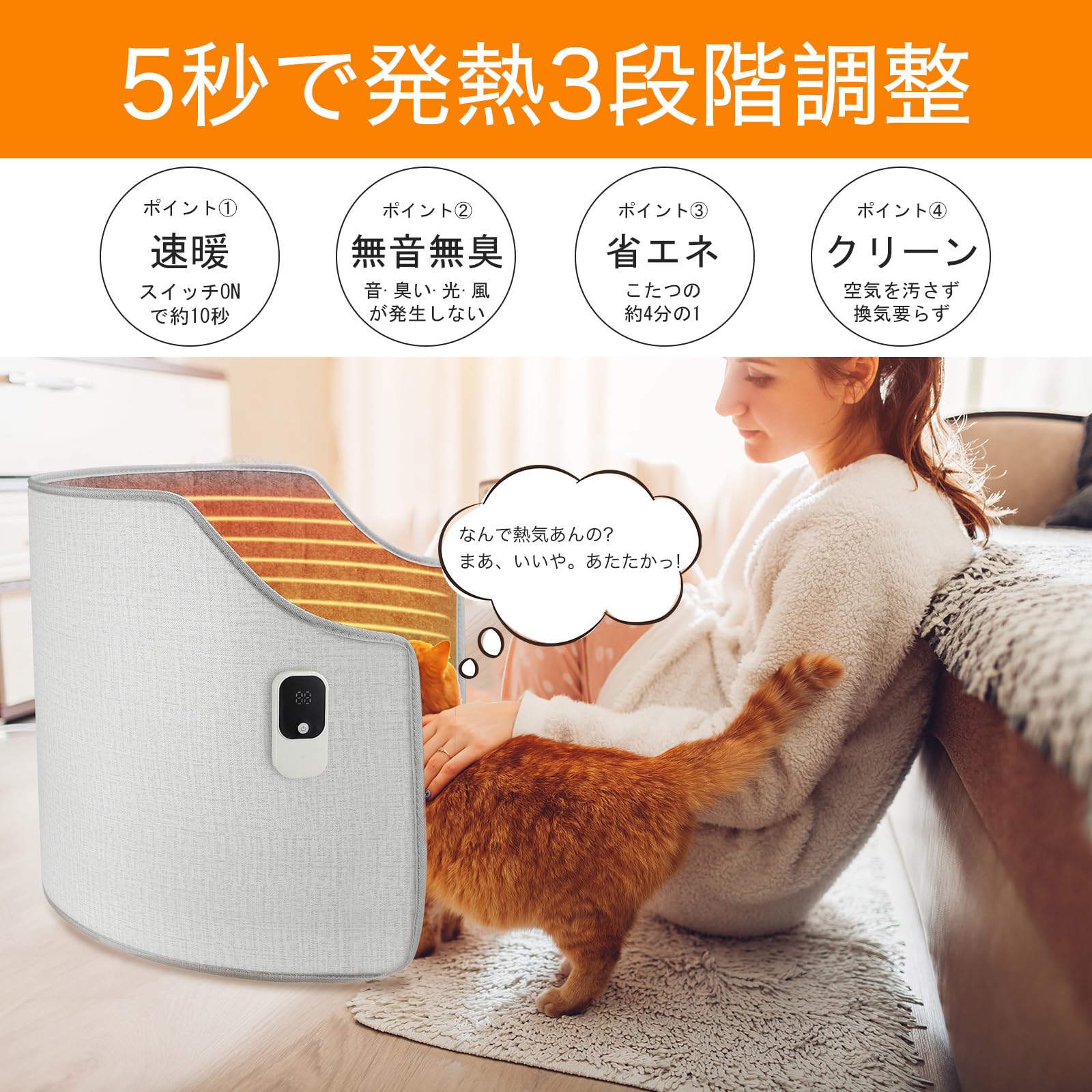 Amazon | 2023改良式パネルヒーター 折り畳み式 デスクヒーター 遠 