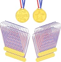 flintronic 52 darabos nyertes érmek, arany műanyag kitüntetések gyerekeknek, sportversenyekhez, díjak 8