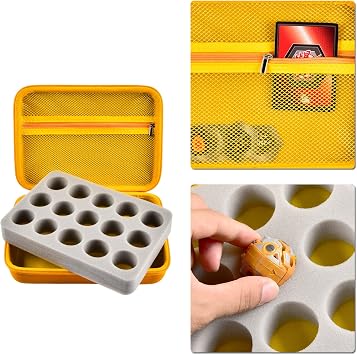 Comecase 15-Slot Case for Bakugan Figures and Cards with Mesh Pocket-Yellow