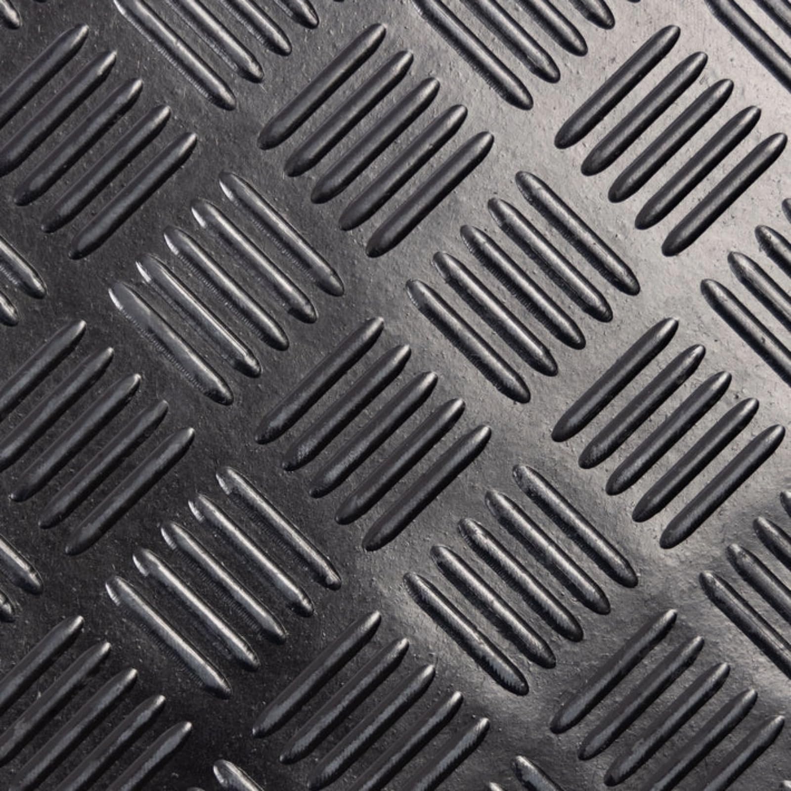 KARAT - Tapis en Caoutchouc antidérapant - Coureur en Caoutchouc - Tapis de Sol Aspect tôle ondulée - Revêtement de Sol résistant de -30°C à +69°C, 3 mm d'épaisseur Modèle Karo Motif carré 100x150 cm