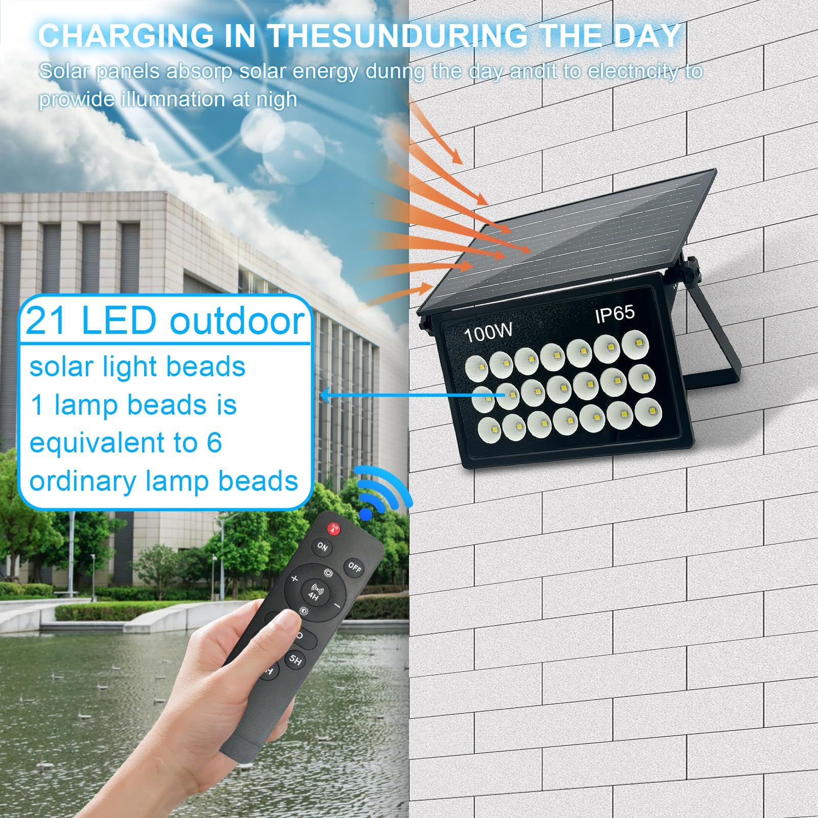 Indmird 100W Solar Security Lights Outdoor - Image 3