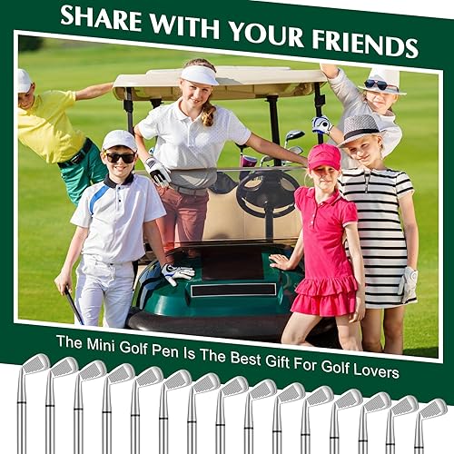 Miniatura 2 de Qeeenar 200 bolígrafos de golf, divertidos accesorios para clubes de golf, de tinta negra, bolígrafos decorativos de club de golf para oficina,