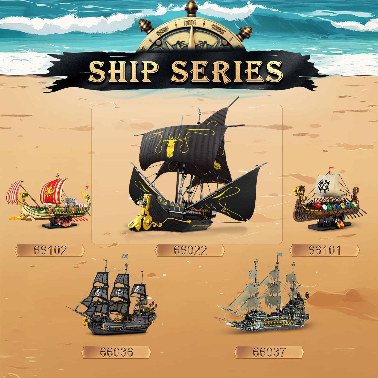 Amazon.com: Reobrix Pirate Ship Building Blocks Kits, MOC Black