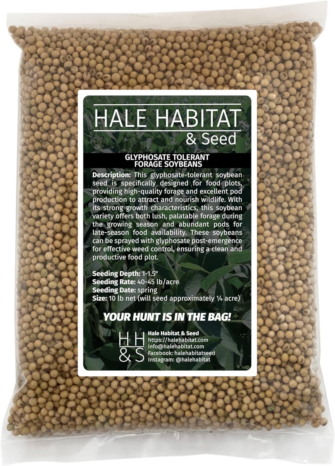Hale Habitat & Seed Glyphosate Tolerant Forage Soybean Food Plot Seed, 10 lbs