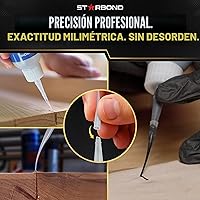 Vista 5 de Starbond EM-02 Adhesivo de cianoacrilato (CA) instantáneo, fino y superrápido, de calidad superior, superadhesivo, más tapa extra y micro puntas
