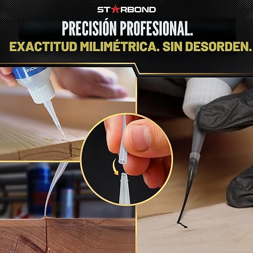 Miniatura 5 de Starbond EM-02 Adhesivo de cianoacrilato (CA) instantáneo, fino y superrápido, de calidad superior, superadhesivo, más tapa extra y micro puntas
