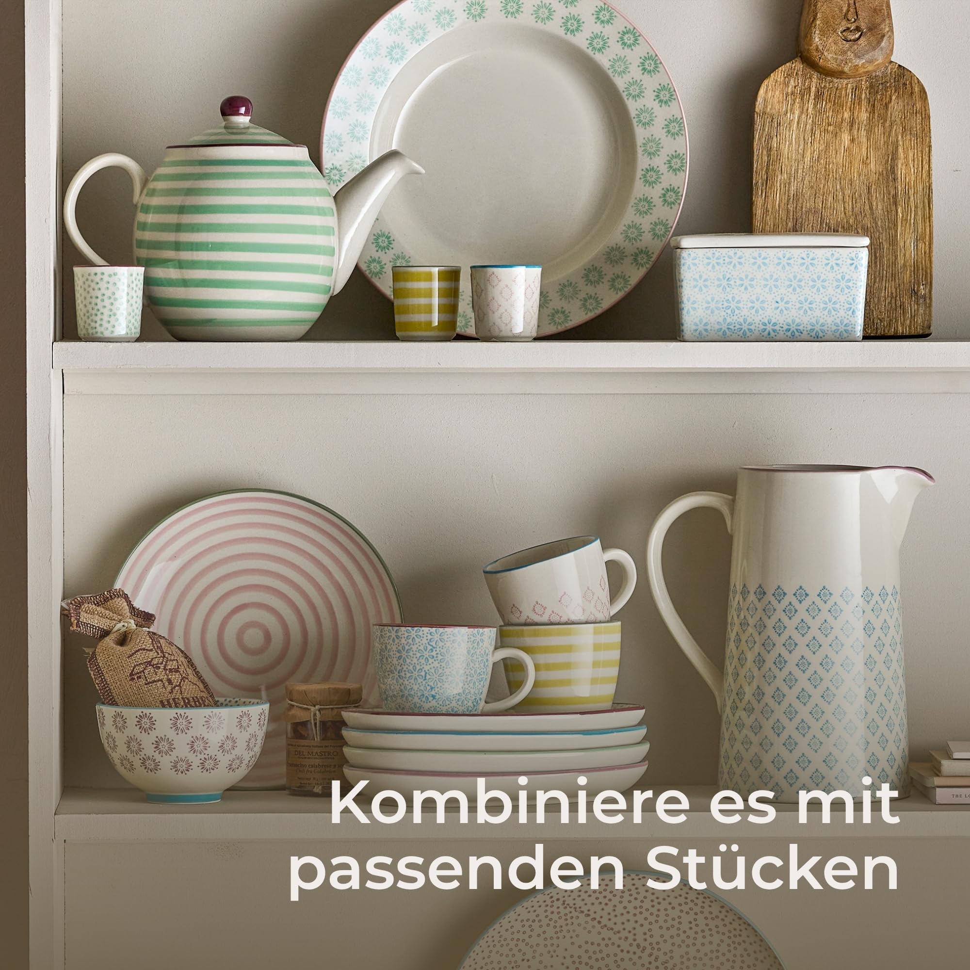 Bloomingville Teekanne Patrizia, Farbe Grün, aus Steingut, 1200 ml Inhalt, Spülmaschinengeeignet – Ideal zum Servieren von Tee & Heißgetränken