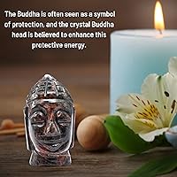 Vista 33 de Amazing Gemstone Black Obsidian Crystal Buddha Head Statue for Zen - Buddah Decor Statue Figurine for Meditation - Adornos Decoraciones Para Salas