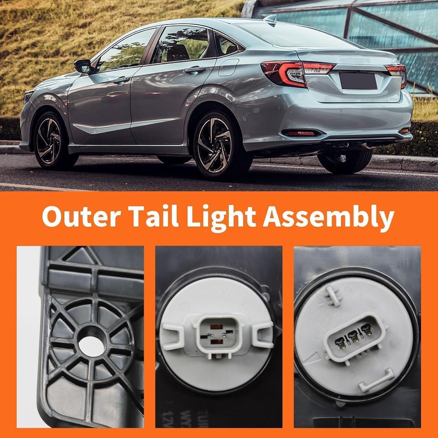 Right Outer Tail Light Assembly Compatible with Pilot 2023 2024 Rear Tail Lamp Taillight Passenger Side 33500-T90-A01