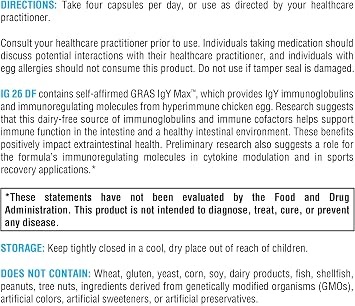 XYMOGEN IG 26 DF - Dairy-Free Immunoglobulin Capsules for Intestinal & Immune System Support - Hyperimmune Egg-Derived Immunoglobulins - 120 Capsules