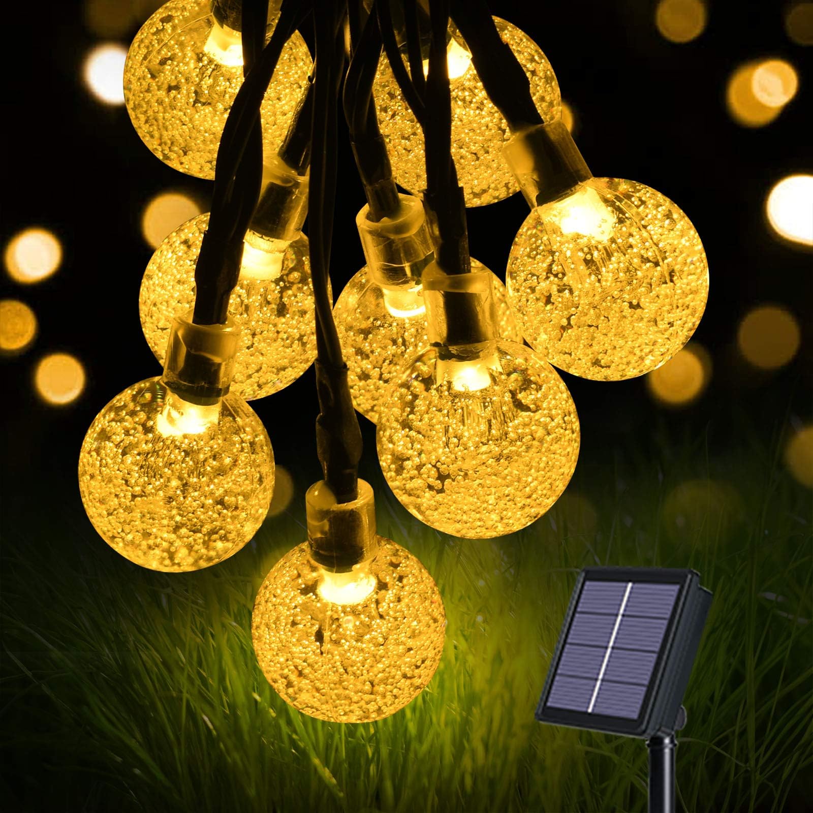flintronic Solar Lichterkette Aussen, 11M 60LEDs Solar Lichterket IP64