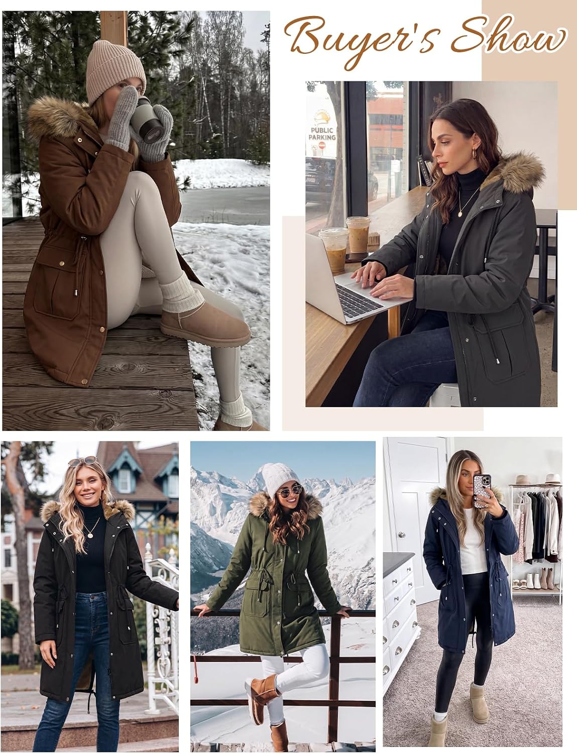 heekpek Womens Winter Coats Sherpa Lined Hooded Parka Thick Warm Jacket