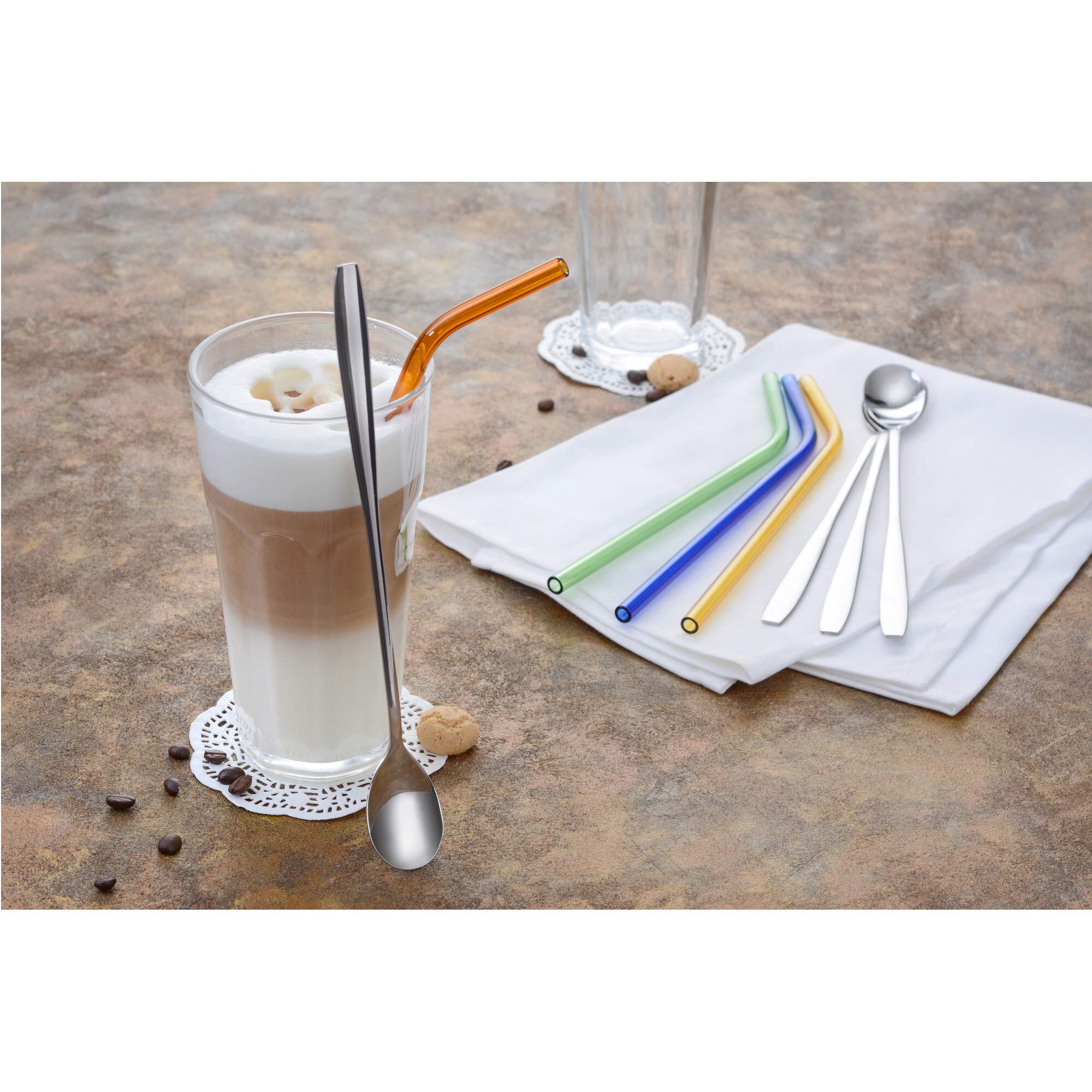 12 Cannucce Riutilizzabili In Plastica - Set Con 2 Spazzole