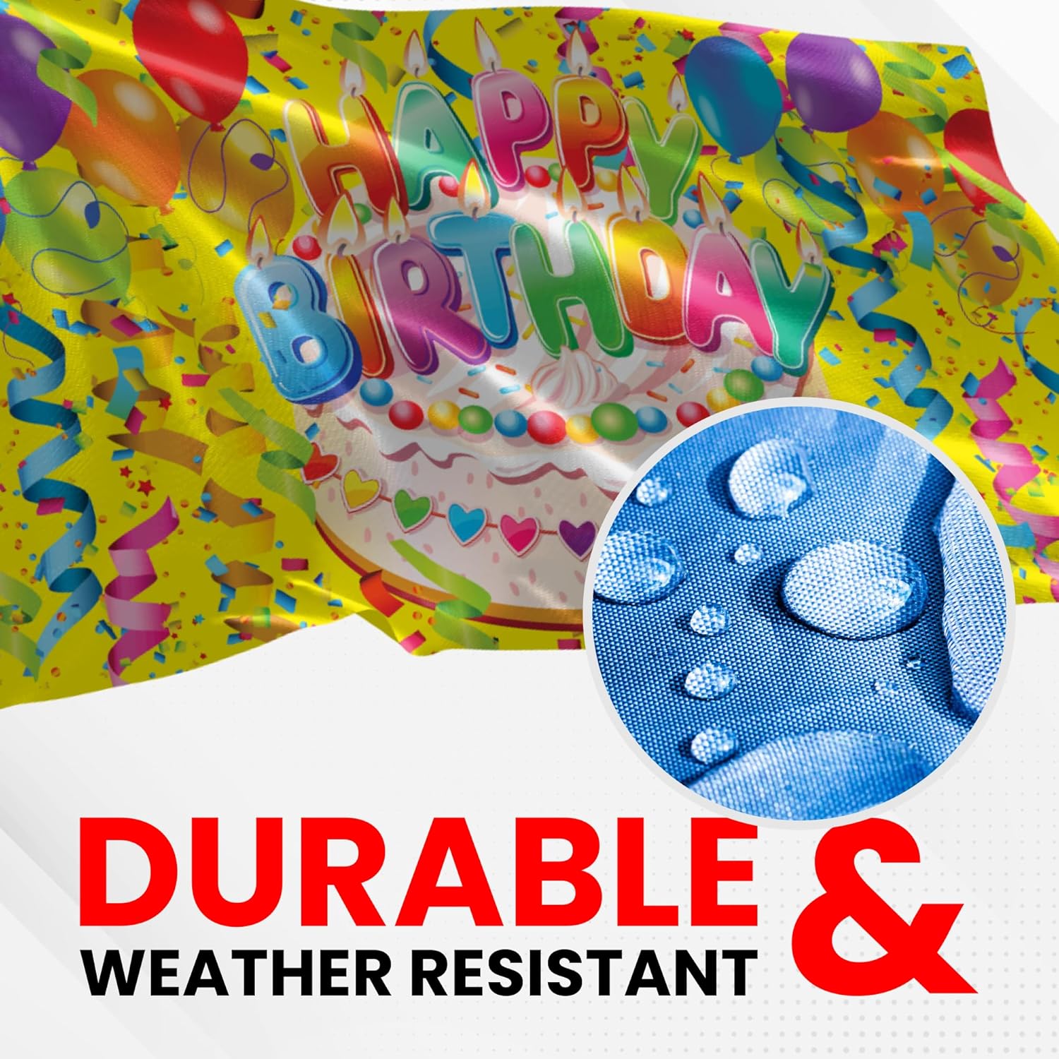 Happy Birthday Flag - Durable and Weather Resistant Celebration Flags, Vibrant Color Funny Banner, 3x5 Indoor And Outdoor Flag, Yard Lawn Outdoor Decor