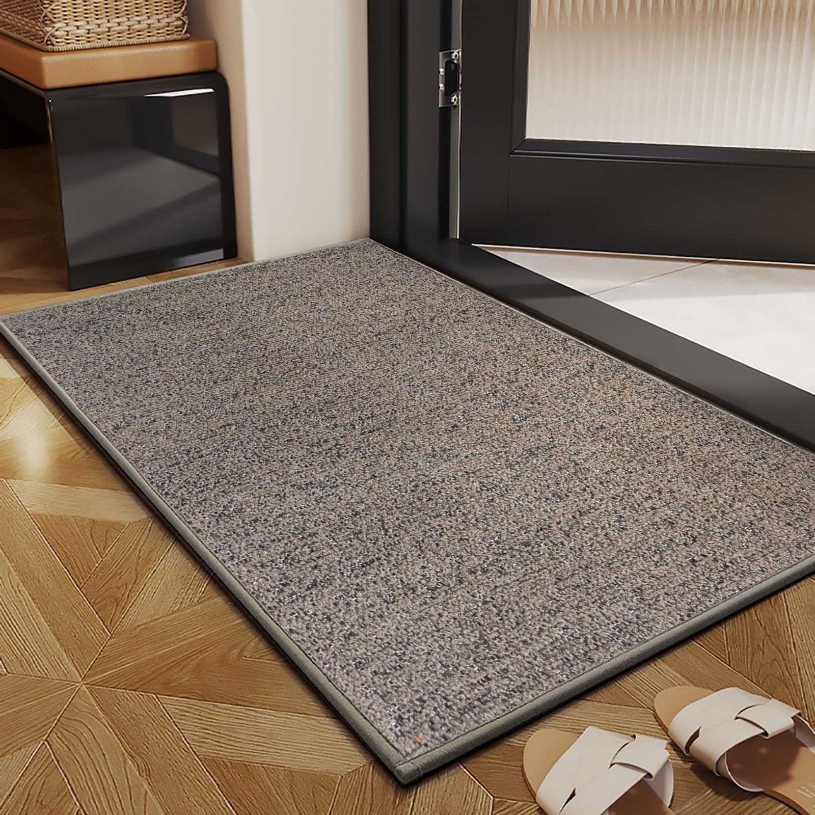 Tapis De Cuisine Antidérapant KMVIZI 45x120cm - Tissé Polyester Résistant, Lavable Machine, Idéal Devant évier Et Couloir, Marron