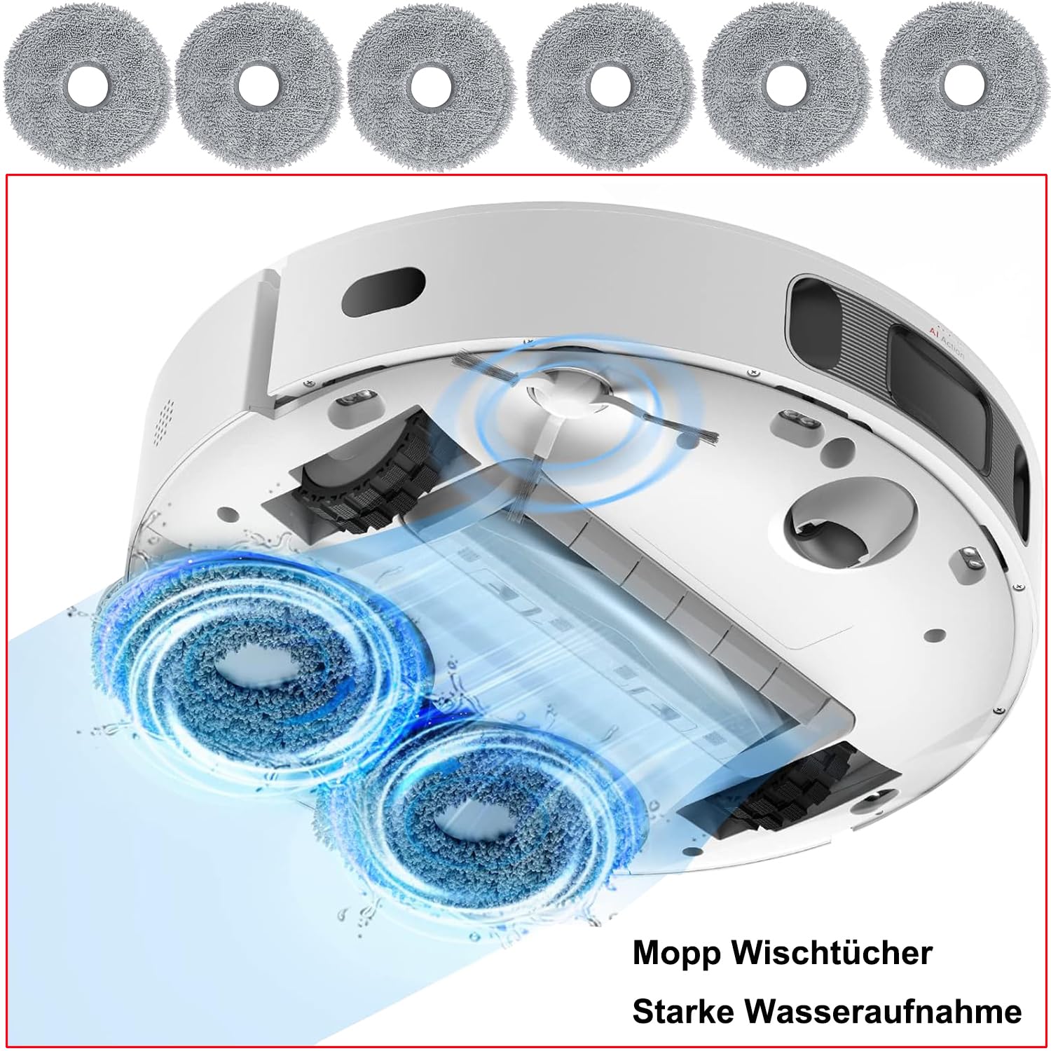 Lot De 4 Lingettes Microfibre Pour Robot Aspirateur Dreame L10s Ultra, L20 Ultra, Xiaomi X10+