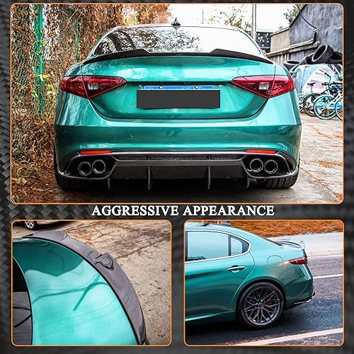 Miniatura 2 de MCARCAR KIT Alerón de maletero de fibra de carbono seco para Alfa Romeo Giulia Quadrifoglio Sedan 2015-2022 salida de fábrica CF trasero labio