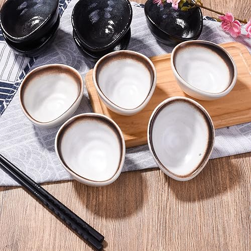 Miniatura 5 de Juego de cuencos de salsa japonesa, plato de salsa de soja de cerámica, estilo negro